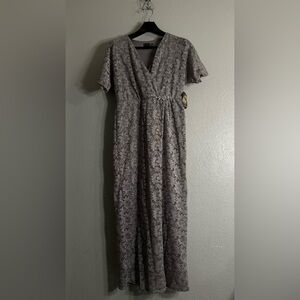 Elegant Gray Lace Dress